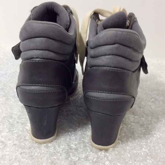 Wedge Ankle Tie Shoe Boot Sz 8 - Picture 6 of 13